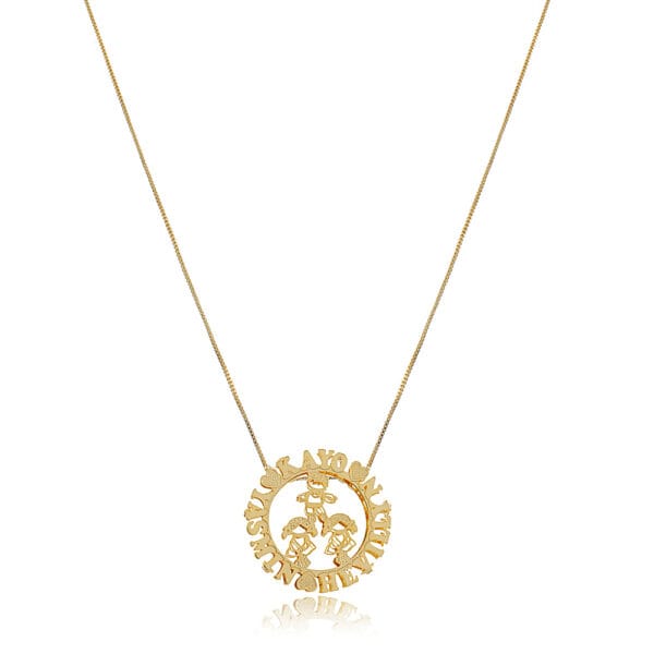 Colar Personalizado Mandala Com Filhos Juntos e Nomes Folheado em Ouro 18K Gêne - Image 2
