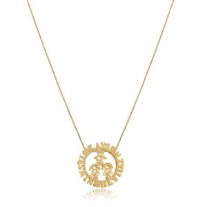 Colar Personalizado Mandala Com Filhos Juntos e Nomes Folheado em Ouro 18K Gêne