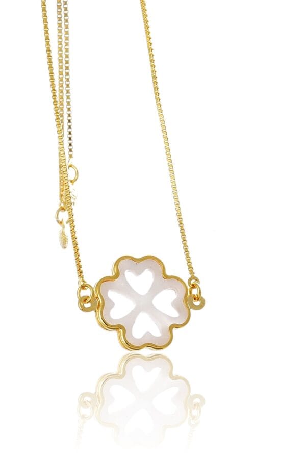 Pulseira Ajustável com Trevo de Quatro Folhas de Madrepérola (PL0003) - Image 4