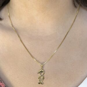 Colar com Pingente de Menino Banhado em Ouro 18k (CL0036)