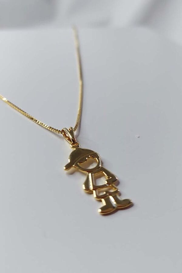 Colar com Pingente de Menino Banhado em Ouro 18k (CL0036) - Image 3