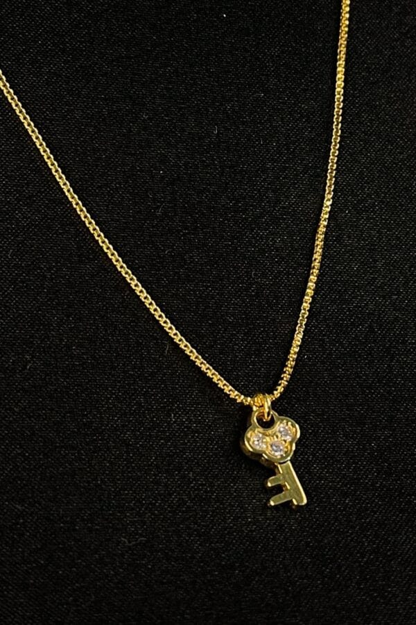 Colar com Pingente Pequeno de Chave Banhado em Ouro 18k (CL0027) - Image 3
