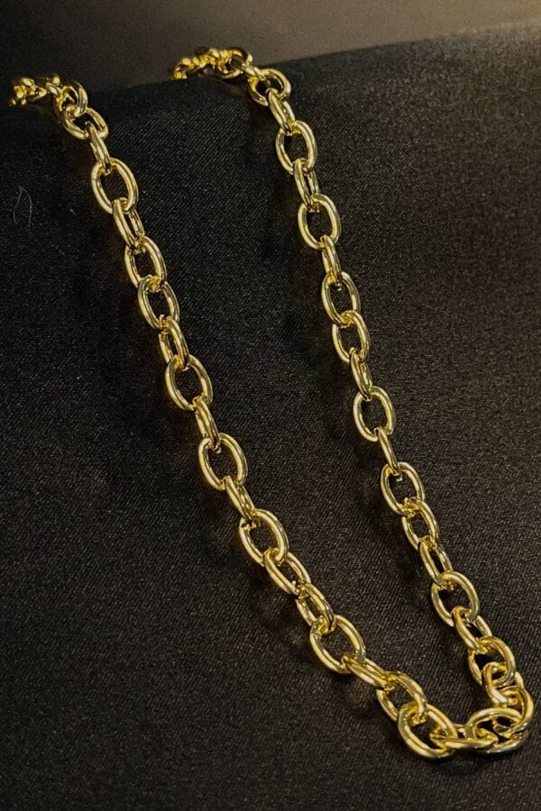 Choker Corrente Com Elos Ovalados Banhado em Ouro 18k (CK0024) - Image 3