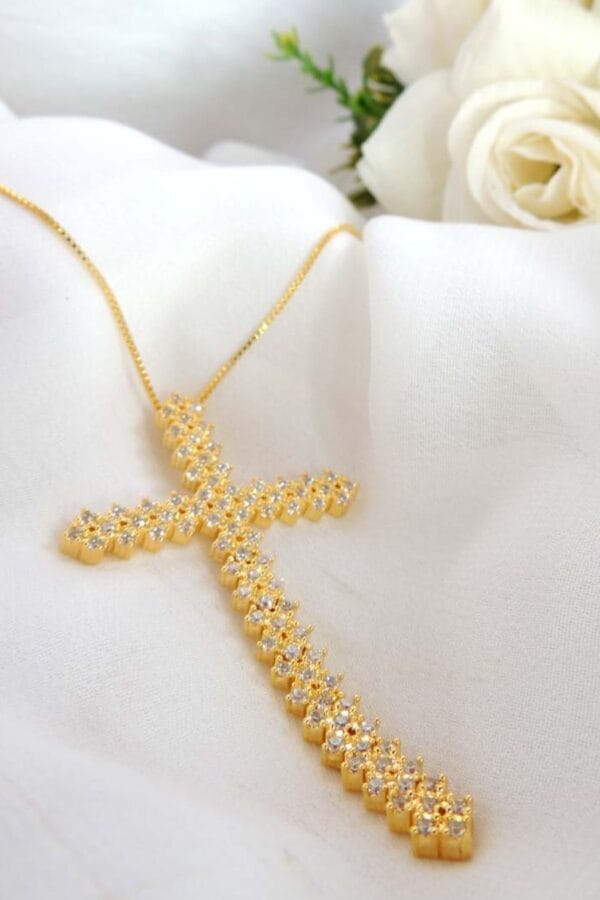 Colar com Cruz Banhado em Ouro 18k (CL0050) - Image 3